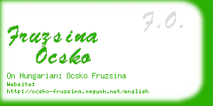 fruzsina ocsko business card